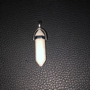 white quartz chakra crystal necklace